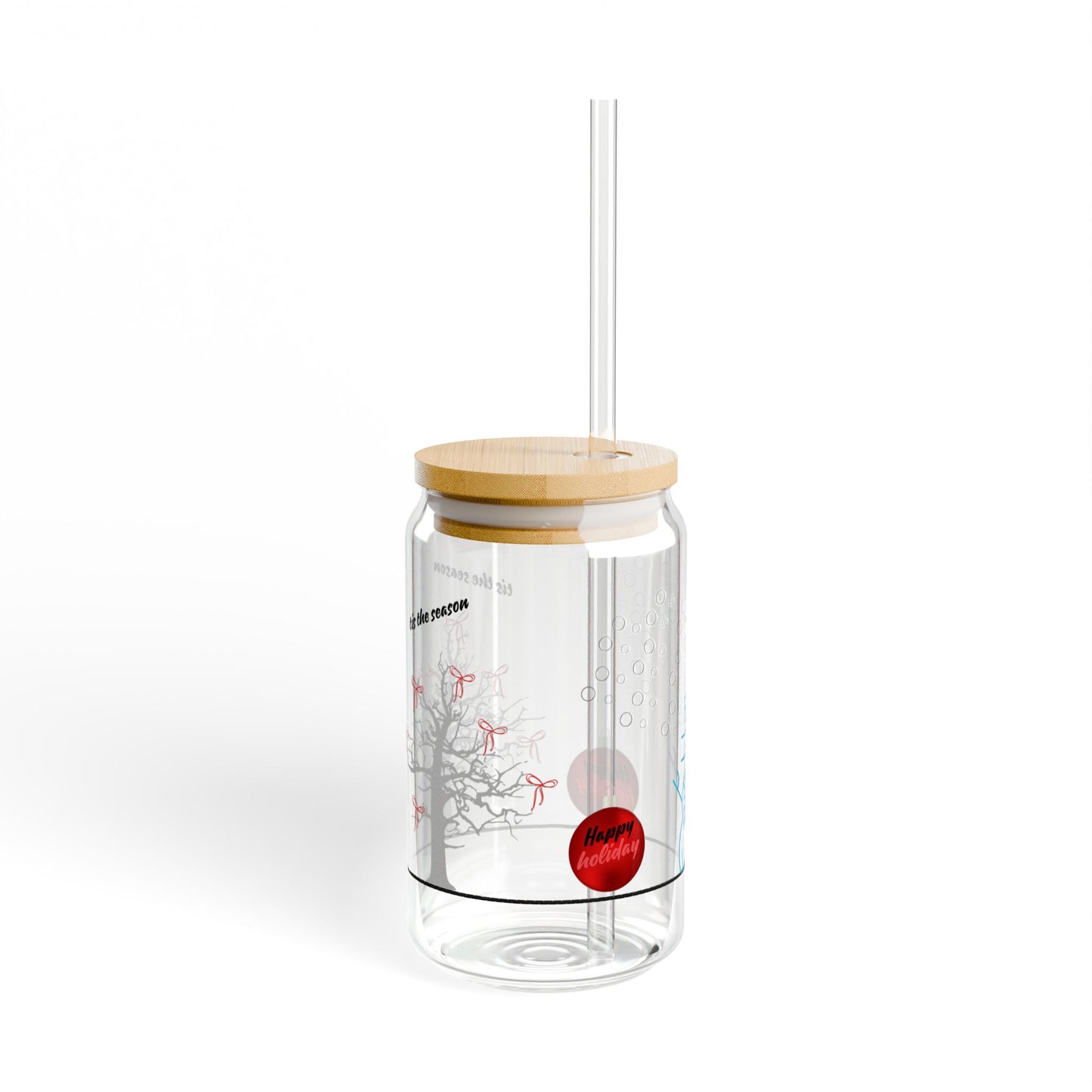 The Crispness of Cool Snow Season Sipper Glass, 16oz, great gift for chilled cool drinks, tumbler, mug