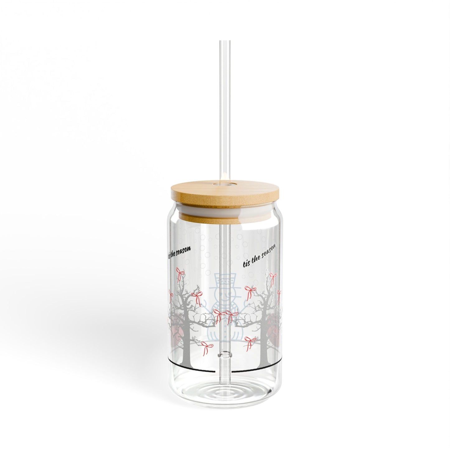 The Crispness of Cool Snow Season Sipper Glass, 16oz, great gift for chilled cool drinks, tumbler, mug