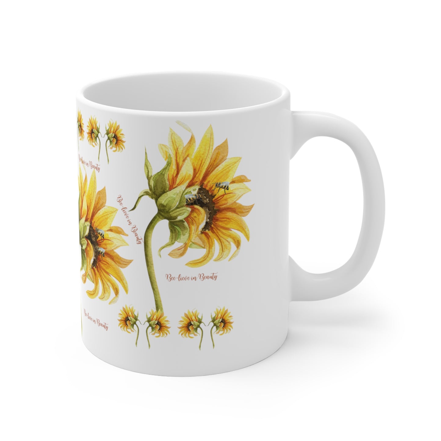 Mug  - Sunflower - White - 11oz