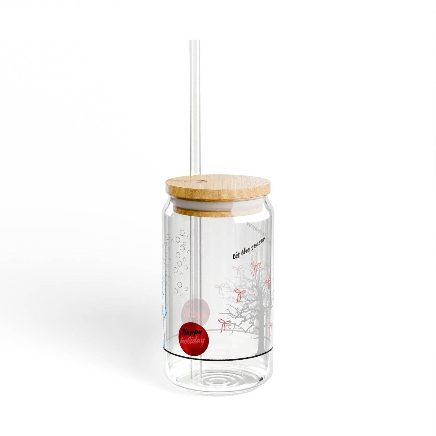 The Crispness of Cool Snow Season Sipper Glass, 16oz, great gift for chilled cool drinks, tumbler, mug