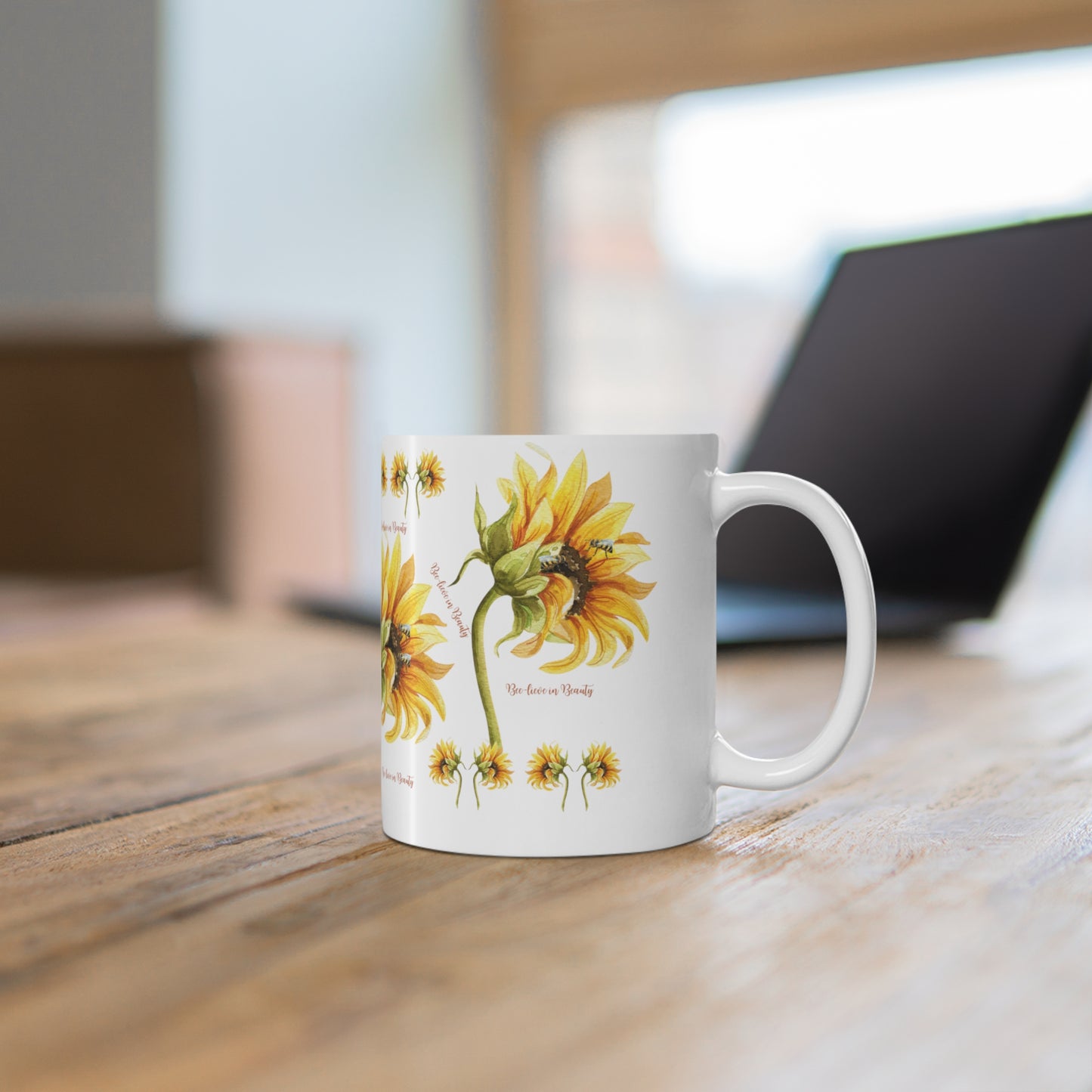 Mug  - Sunflower - White - 11oz