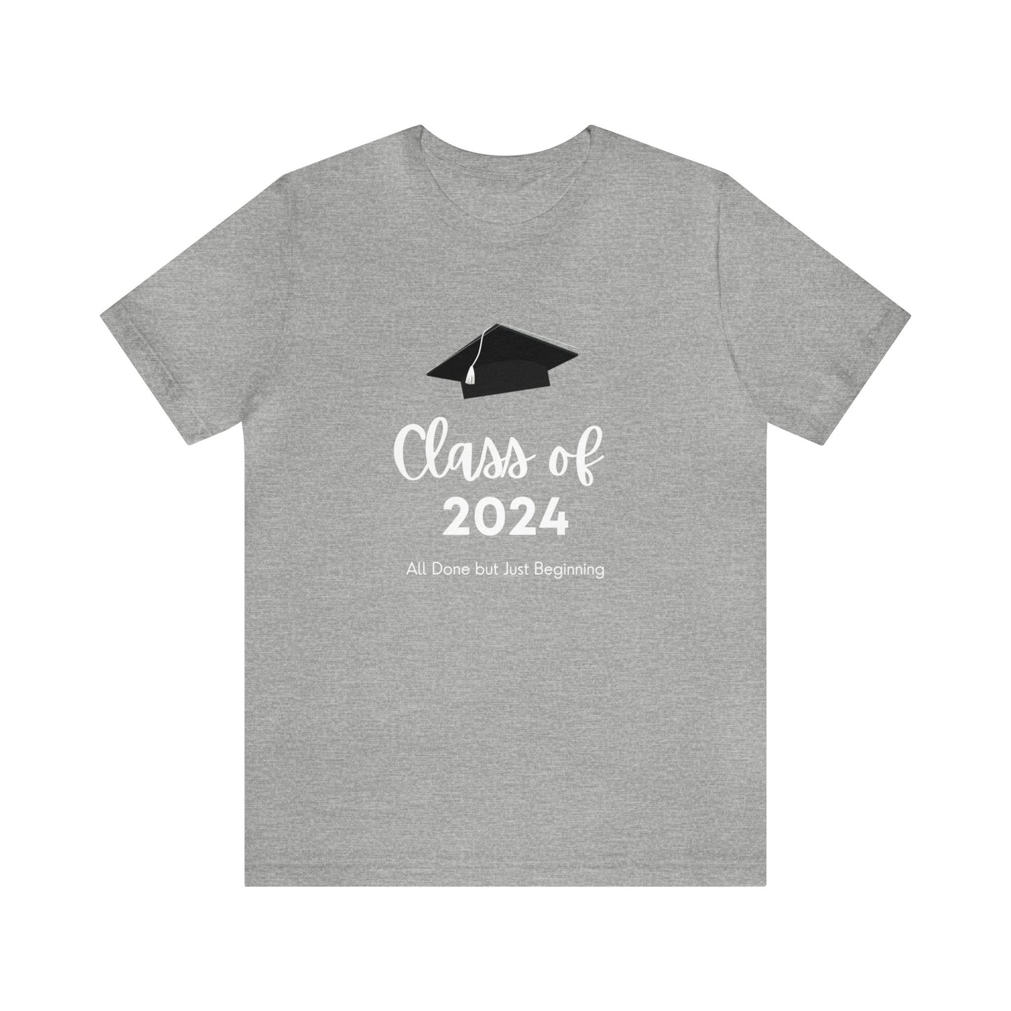 Class of 2024 - Graduation - White Lettering - multi Colors - Unisex Jersey Short Sleeve Tee