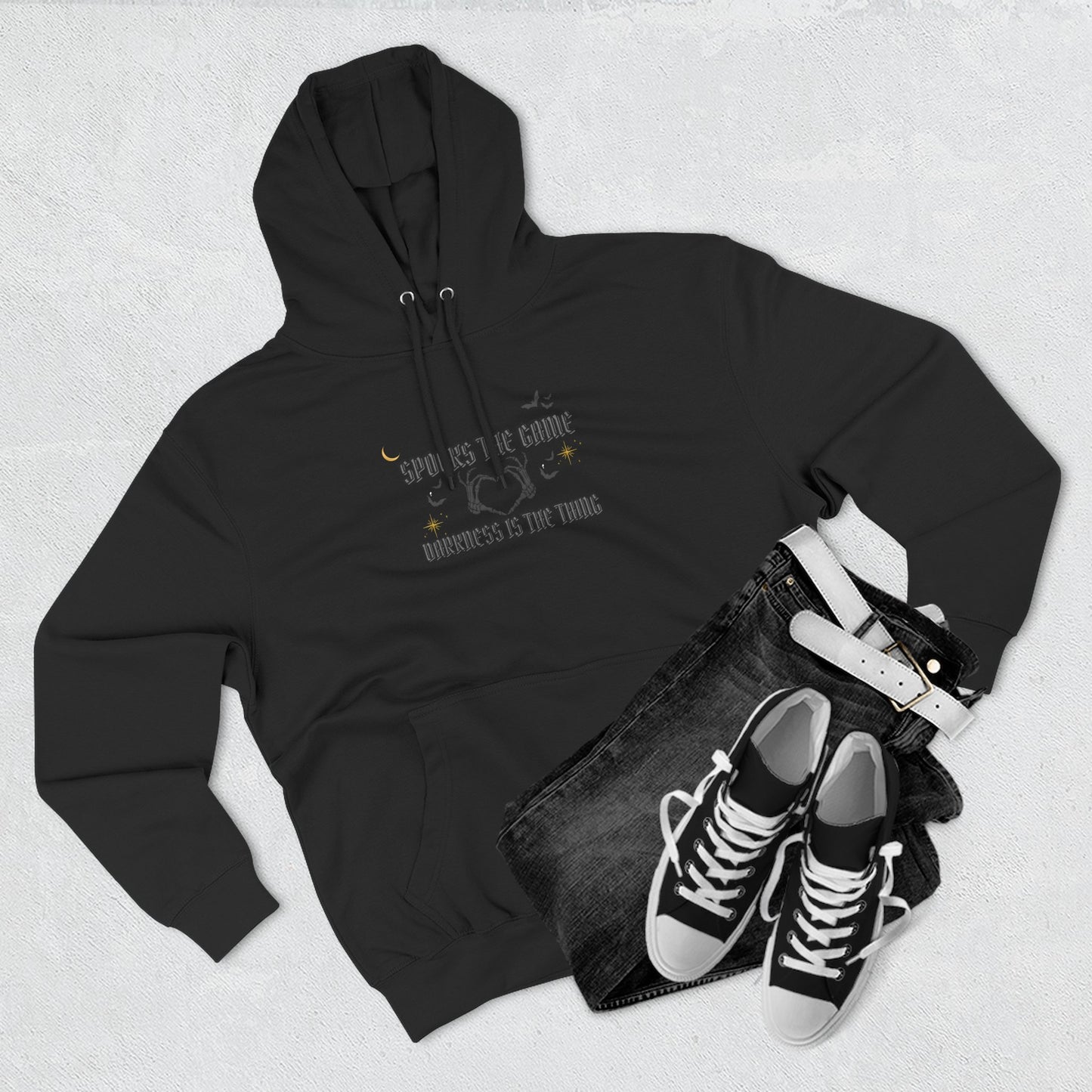 Spooks the Game Gothic Halloween Hoodie, Skeleton Hands Heart Sweatshirt, Dark Aesthetic Spooky Season Hoodie