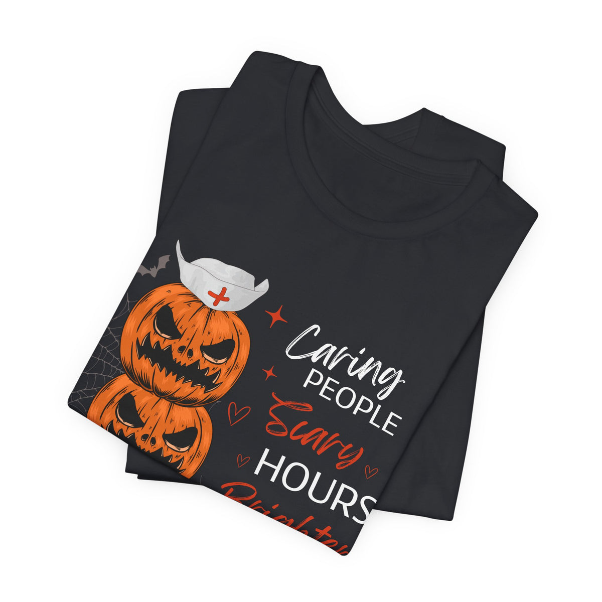 Halloween Healthcare Sweatshirt – Caring People Scary Hours Brighter Tomorrows – Spooky Medical Worker Crewneck