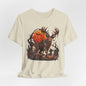 Haunted Buck Halloween T-Shirt – Undead Deer Graveyard Horror Tee