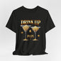 Drink Up Peeps Tee — Gold Glitter Cocktail Party T-Shirt
