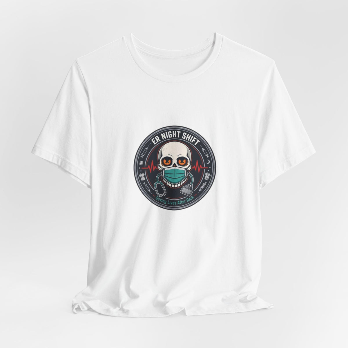 Tee - ER Night Shift Halloween T-Shirt – Saving Lives After Dark Skeleton Medical Crewneck – Emergency Room Healthcare Shirt