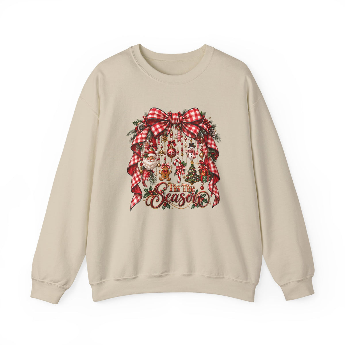 Tis The Season Christmas Bow & Ornament Sweatshirt