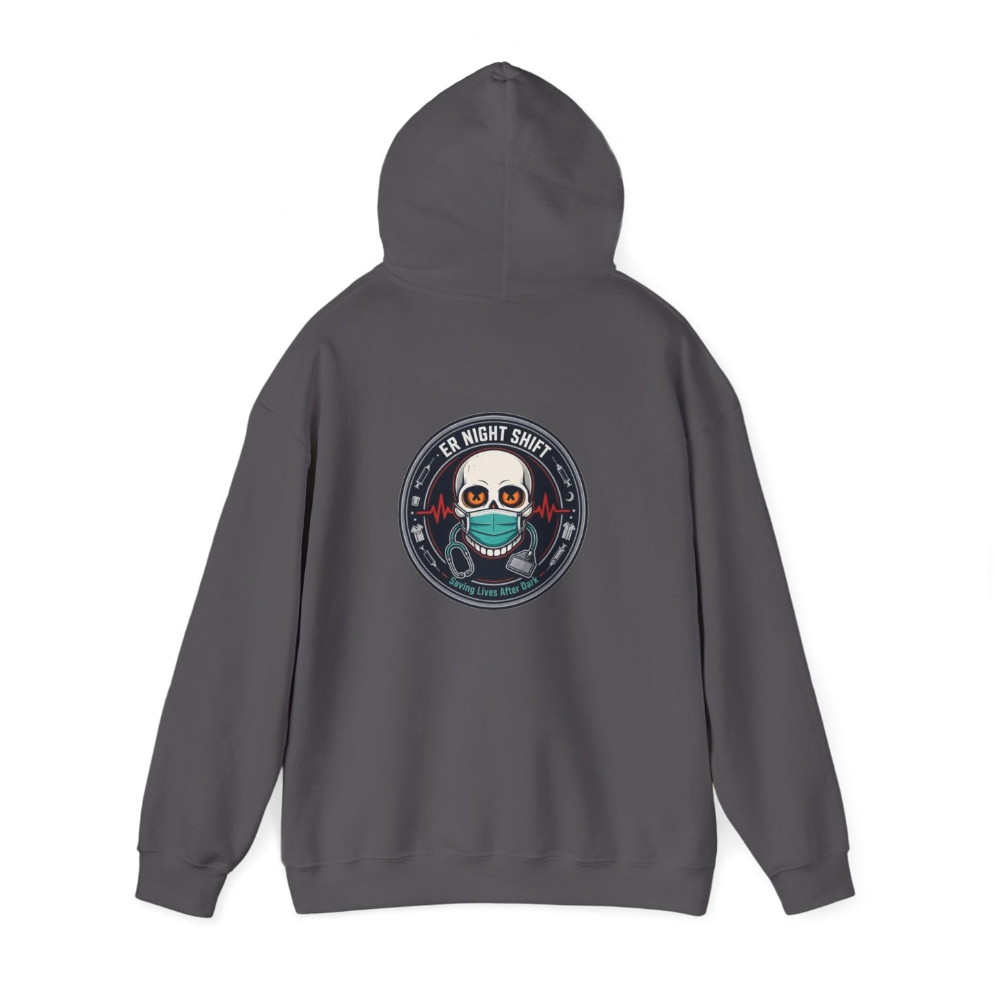 ER Night Shift Halloween Sweatshirt – Saving Lives After Dark Skeleton Medical Crewneck – Emergency Room Healthcare Shirt