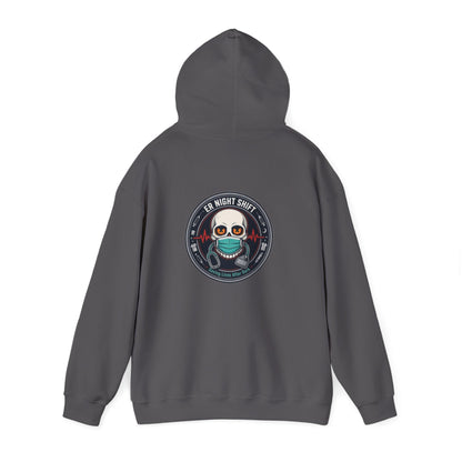 ER Night Shift Halloween Sweatshirt – Saving Lives After Dark Skeleton Medical Crewneck – Emergency Room Healthcare Shirt