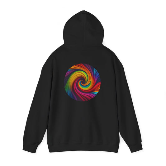 Vibrant Spiral Design Hooded Sweatshirt, Cozy Unisex Hoodie, Colorful Graphic Sweatshirt, Trendy Streetwear, Perfect Gift for Any Occasion