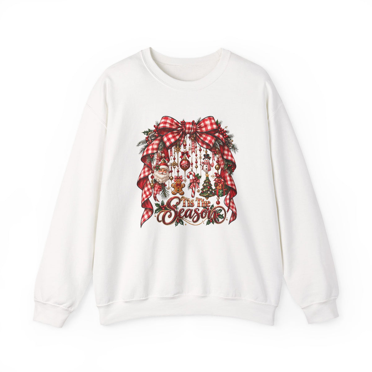 Tis The Season Christmas Bow & Ornament Sweatshirt