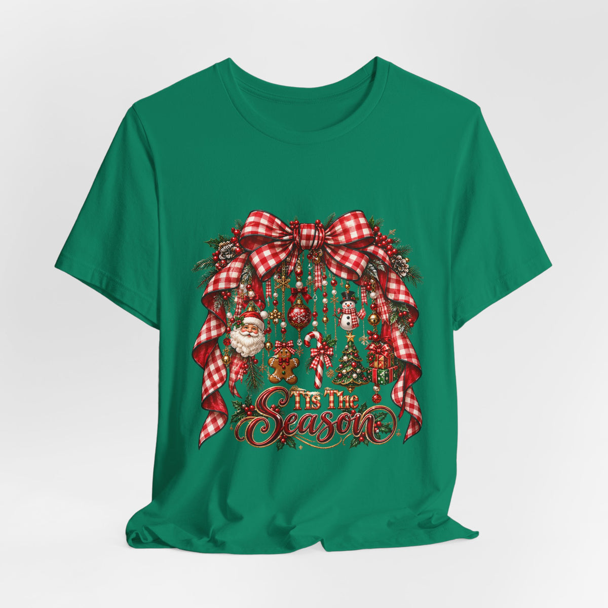 Tis The Season Christmas Bow & Ornament Tee