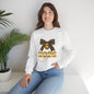 2026 Holiday Sweater Crewneck — Gold Plaid Bow New Year Sweatshirt