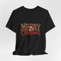 Merry Christmas Leopard Print Tee | Red Script Holiday Tee| Trendy Christmas Crewneck | Animal Print Christmas Tee