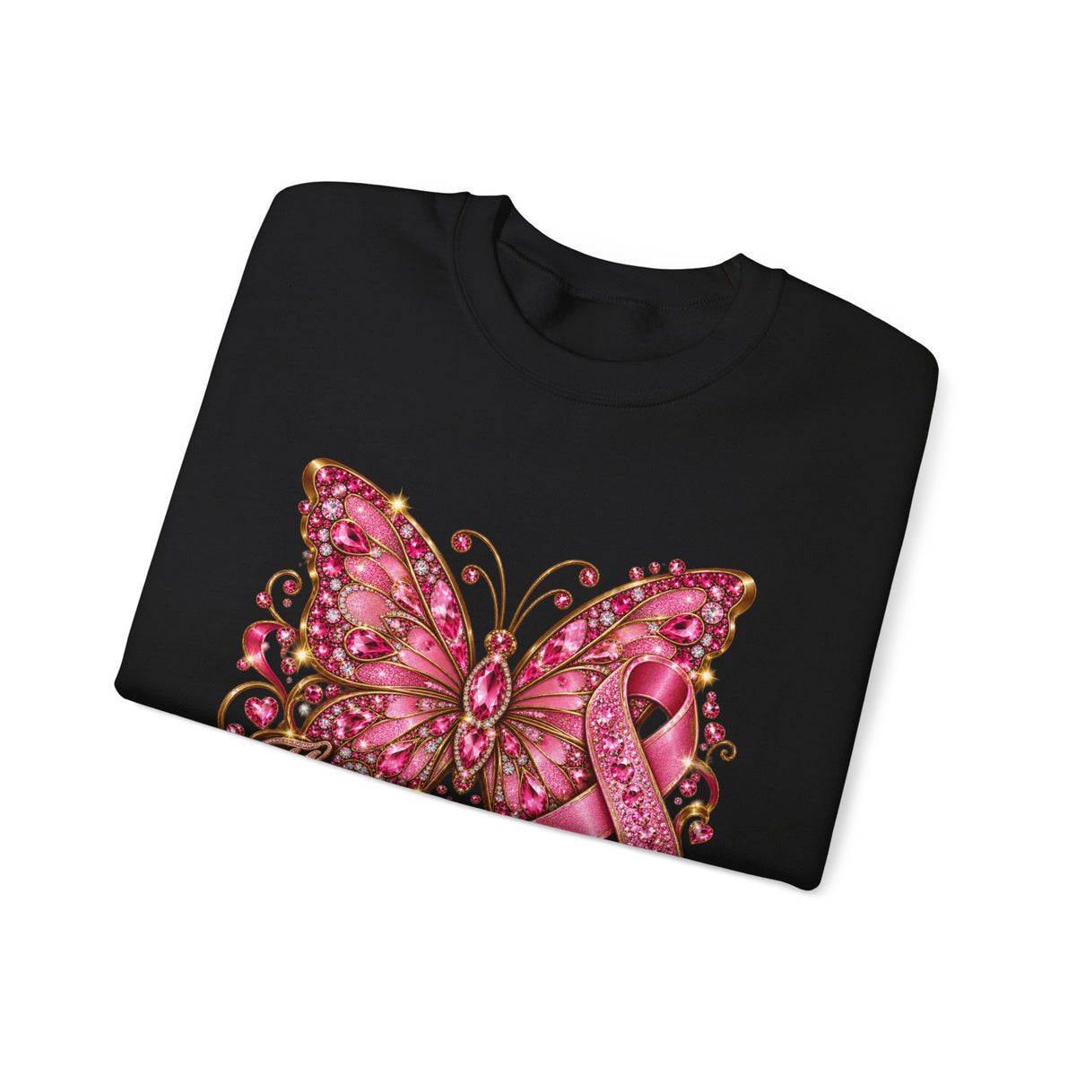 Sweatshirt - The Fight Is On Breast Cancer Butterfly