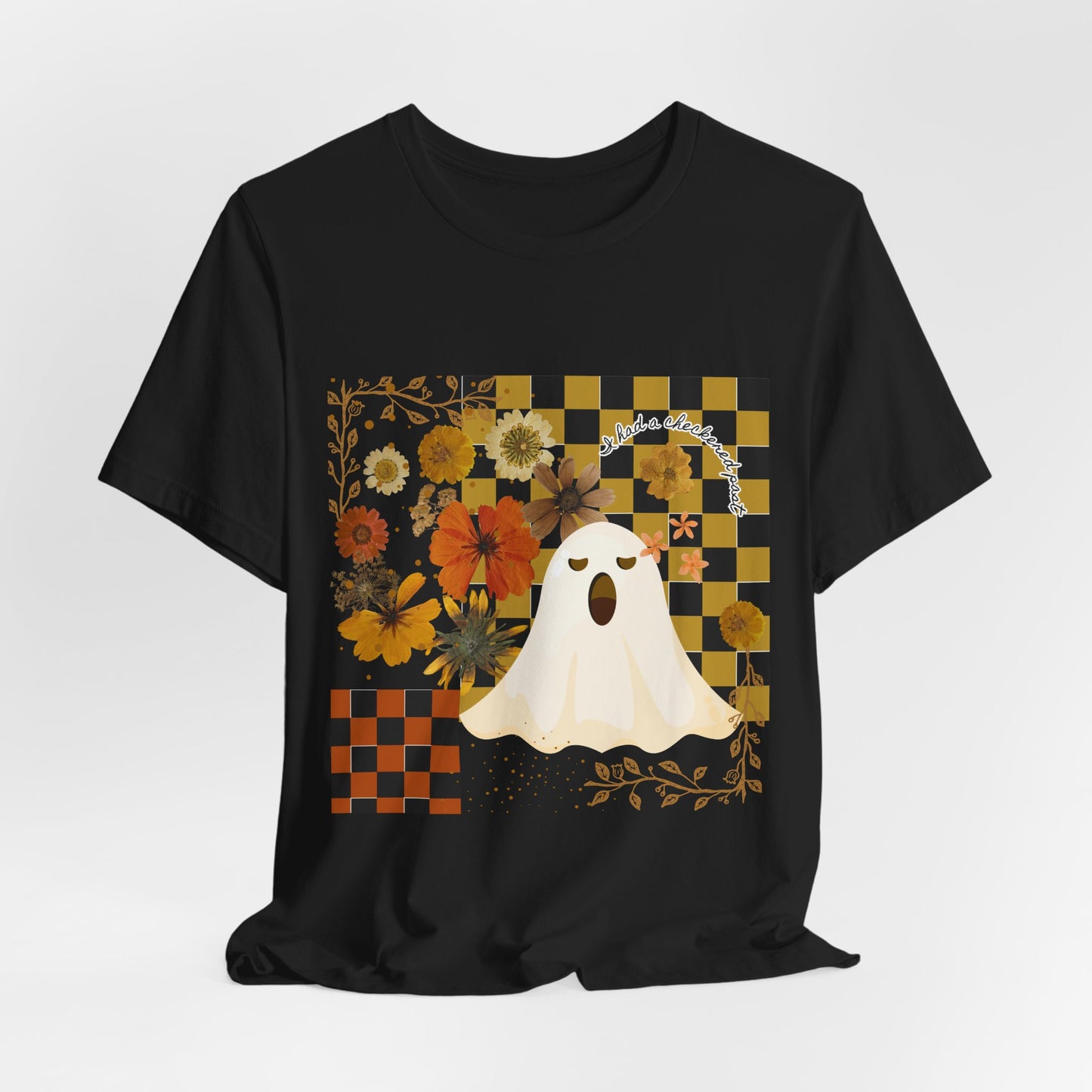 Retro Floral Ghost Halloween Shirt, Spooky Cute Fall Graphic Tee, Unisex Halloween T-Shirt