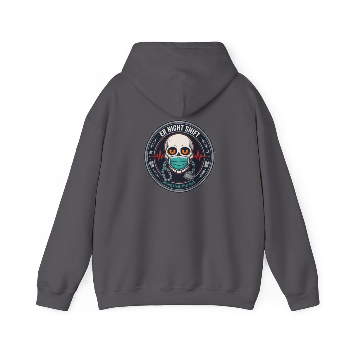 ER Night Shift Halloween Sweatshirt – Saving Lives After Dark Skeleton Medical Crewneck – Emergency Room Healthcare Shirt