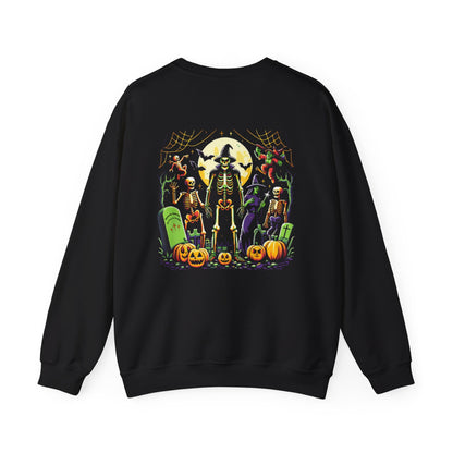 Spooky Skeletons Halloween Sweatshirt, Unisex Crewneck, Fall Fashion, Festival Apparel, Cozy Gift, Halloween Costume