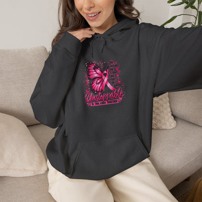 Pink Butterfly 'Be Remarkable' Hoodie - Women's Inspirational Graphic Sweatshirt