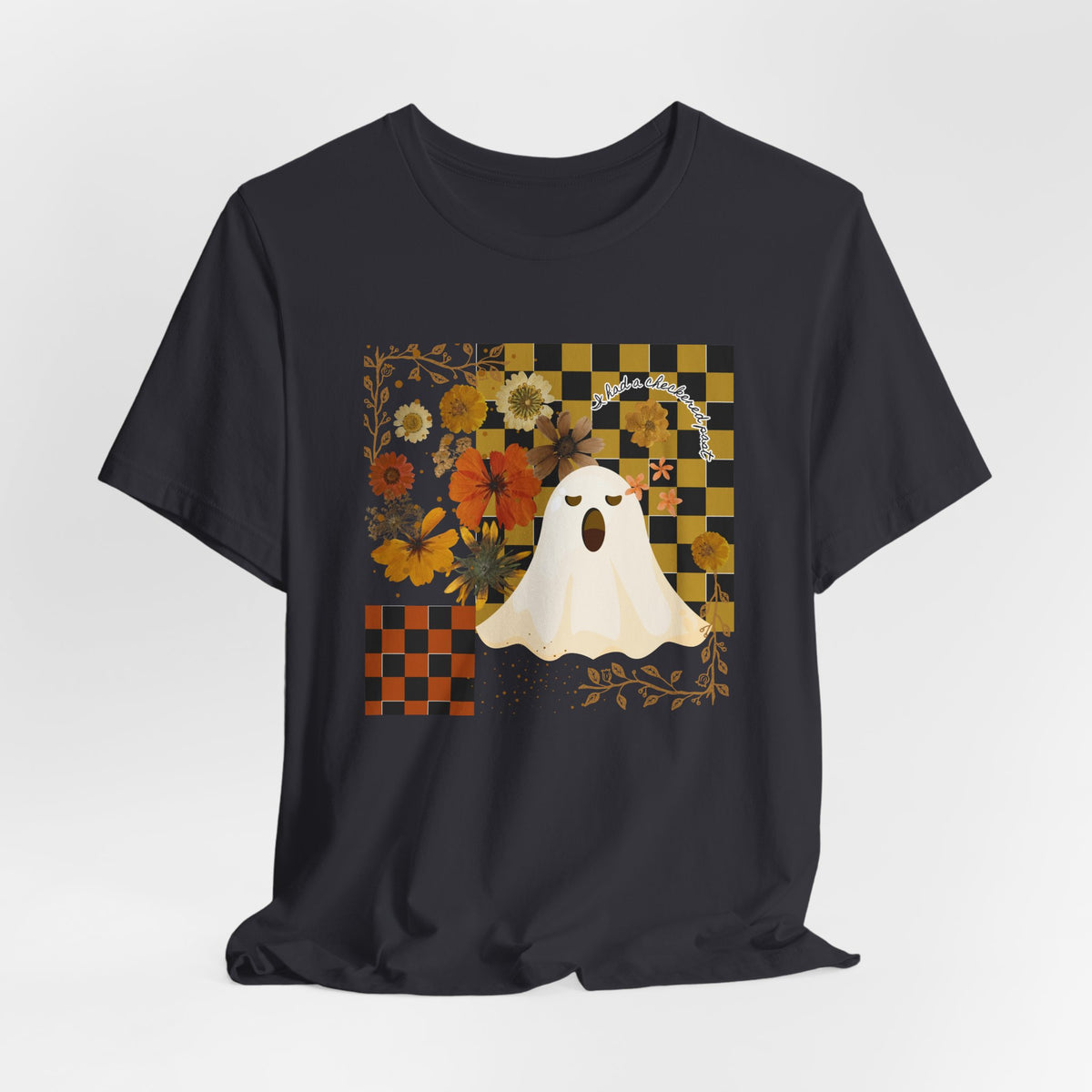 Retro Floral Ghost Halloween Shirt, Spooky Cute Fall Graphic Tee, Unisex Halloween T-Shirt