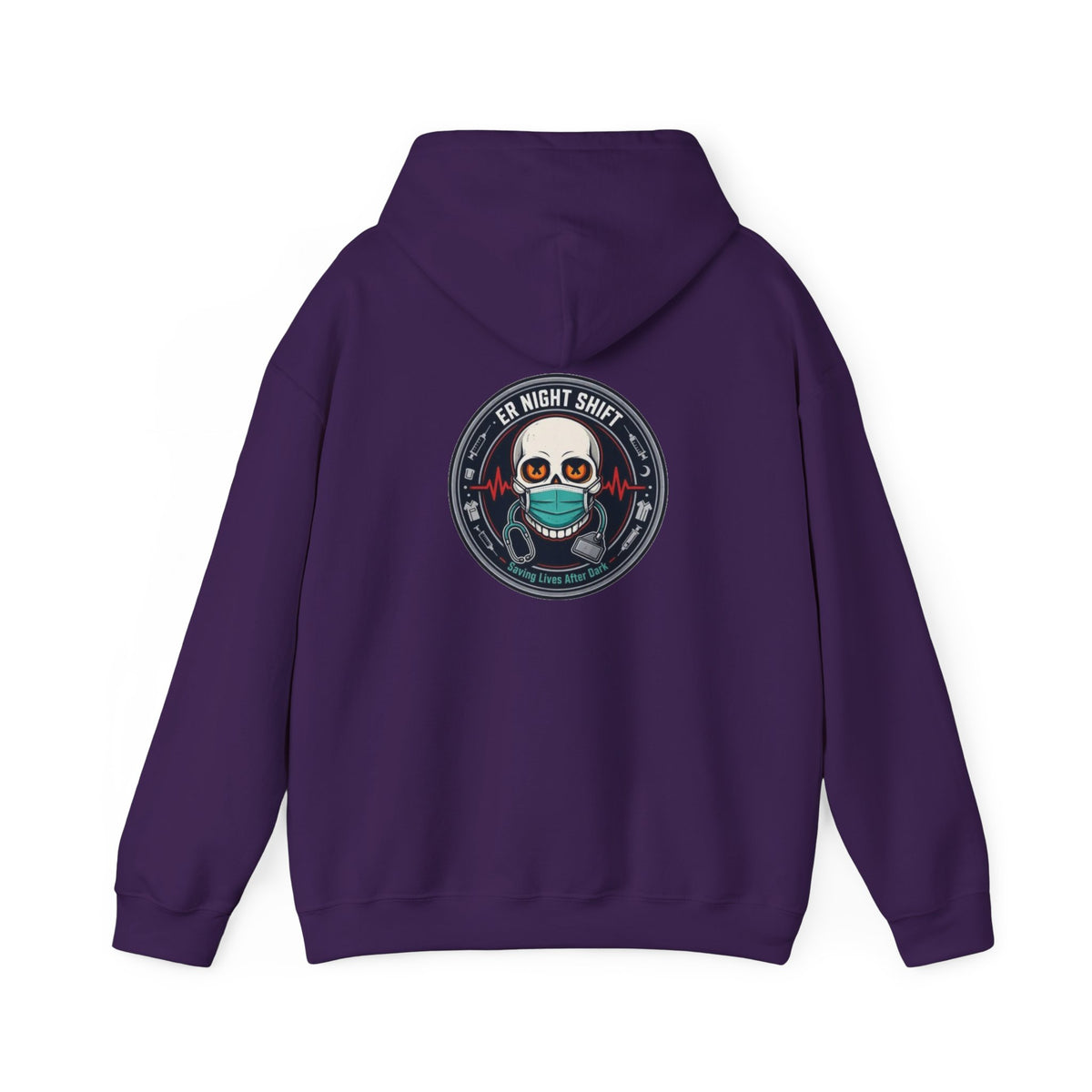 ER Night Shift Halloween Sweatshirt – Saving Lives After Dark Skeleton Medical Crewneck – Emergency Room Healthcare Shirt