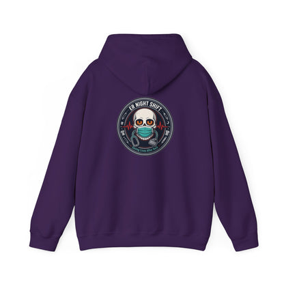 ER Night Shift Halloween Sweatshirt – Saving Lives After Dark Skeleton Medical Crewneck – Emergency Room Healthcare Shirt