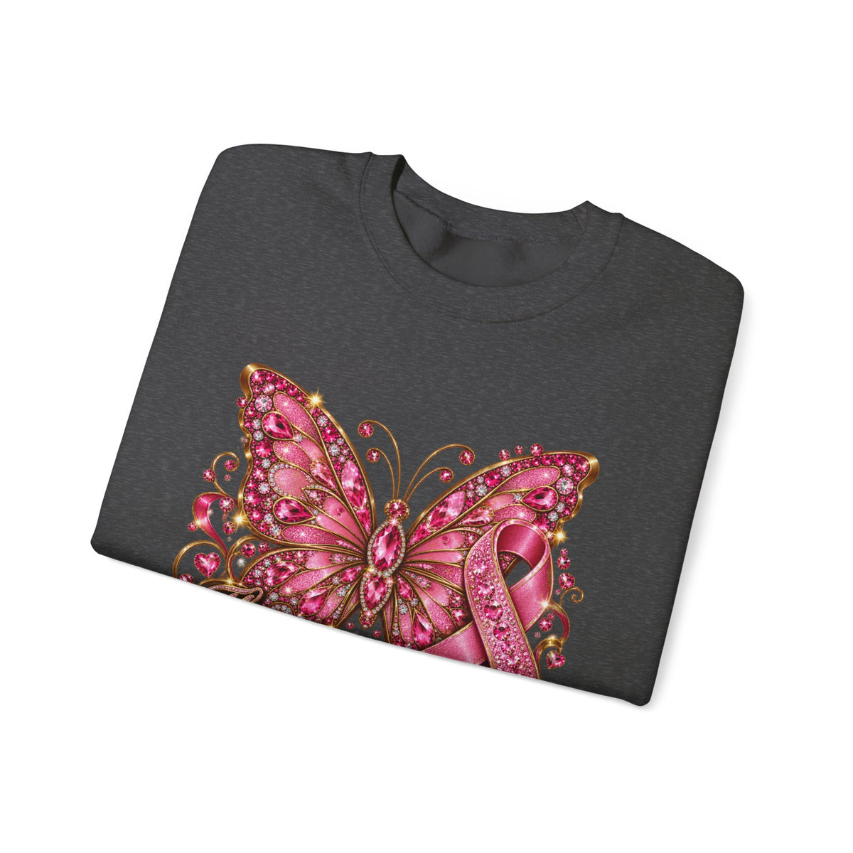 Sweatshirt - The Fight Is On Breast Cancer Butterfly