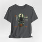 Dancing to the Bones Halloween Tee – Vintage Skeleton Graveyard Back Print Crewneck