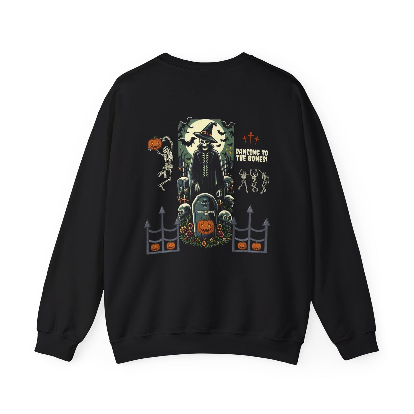 Halloween Skeleton Unisex Heavy Blend Crewneck Sweatshirt, Cozy Fall Sweatshirt, Halloween Gift, Unisex Casual Wear, Spooky Style