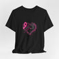 Stronger Than Cancer Breast Cancer Awareness Shirt | Pink Ribbon Heart Tee