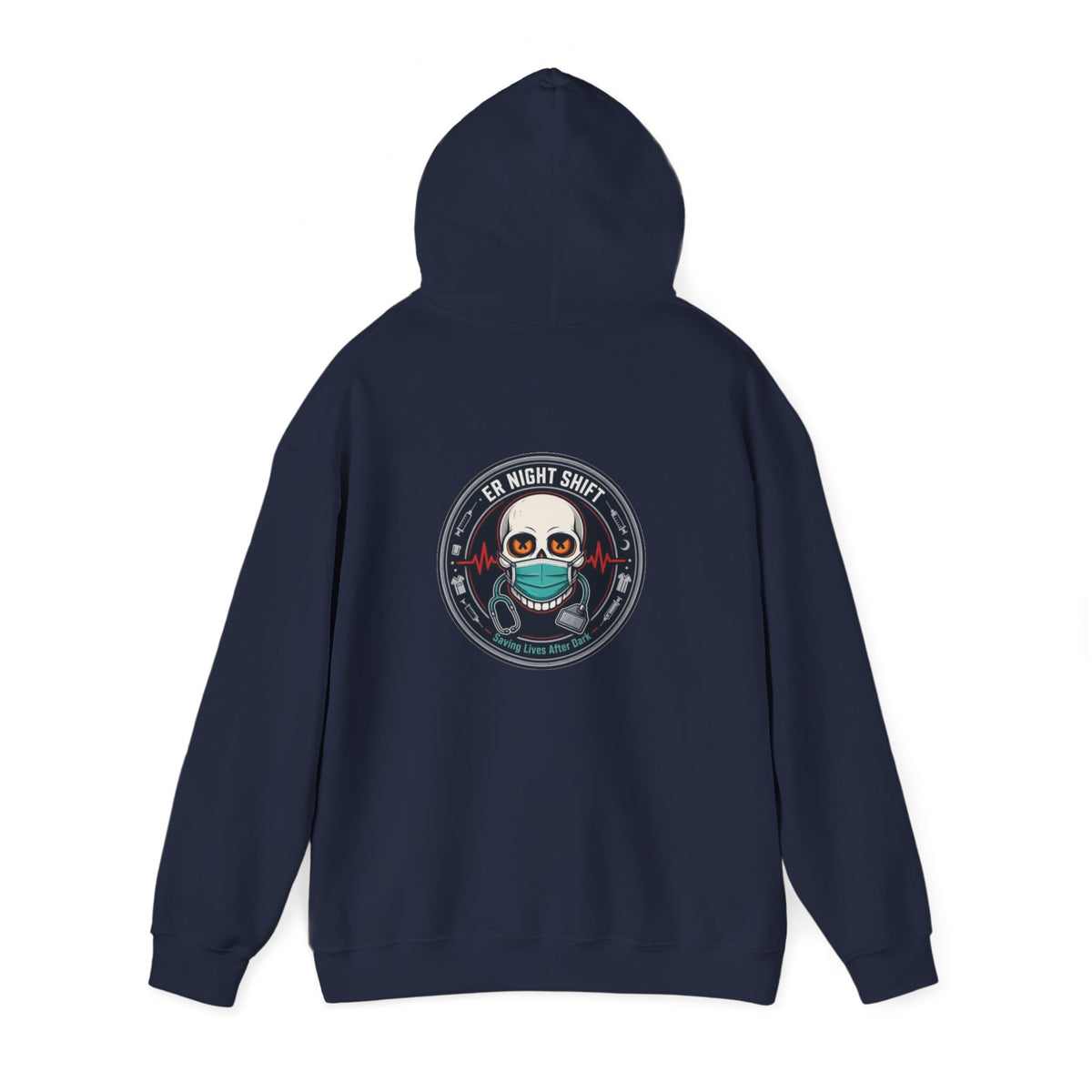 ER Night Shift Halloween Sweatshirt – Saving Lives After Dark Skeleton Medical Crewneck – Emergency Room Healthcare Shirt