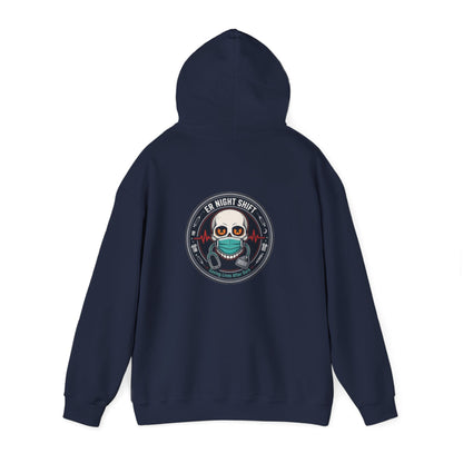 ER Night Shift Halloween Sweatshirt – Saving Lives After Dark Skeleton Medical Crewneck – Emergency Room Healthcare Shirt