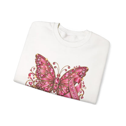 Sweatshirt - The Fight Is On Breast Cancer Butterfly
