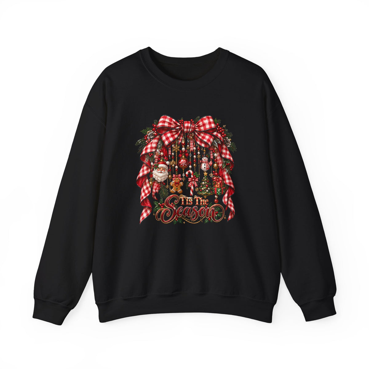 Tis The Season Christmas Bow & Ornament Sweatshirt