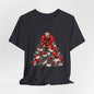 Festive Christmas Tree Sweatshirt – Red Bow & Ornament Holiday Crewneck