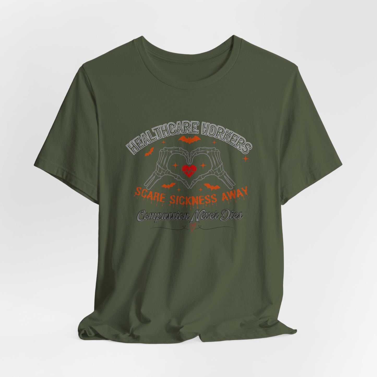Healthcare Workers Halloween Shirt – Scare Sickness Away Skeleton Hands Tee