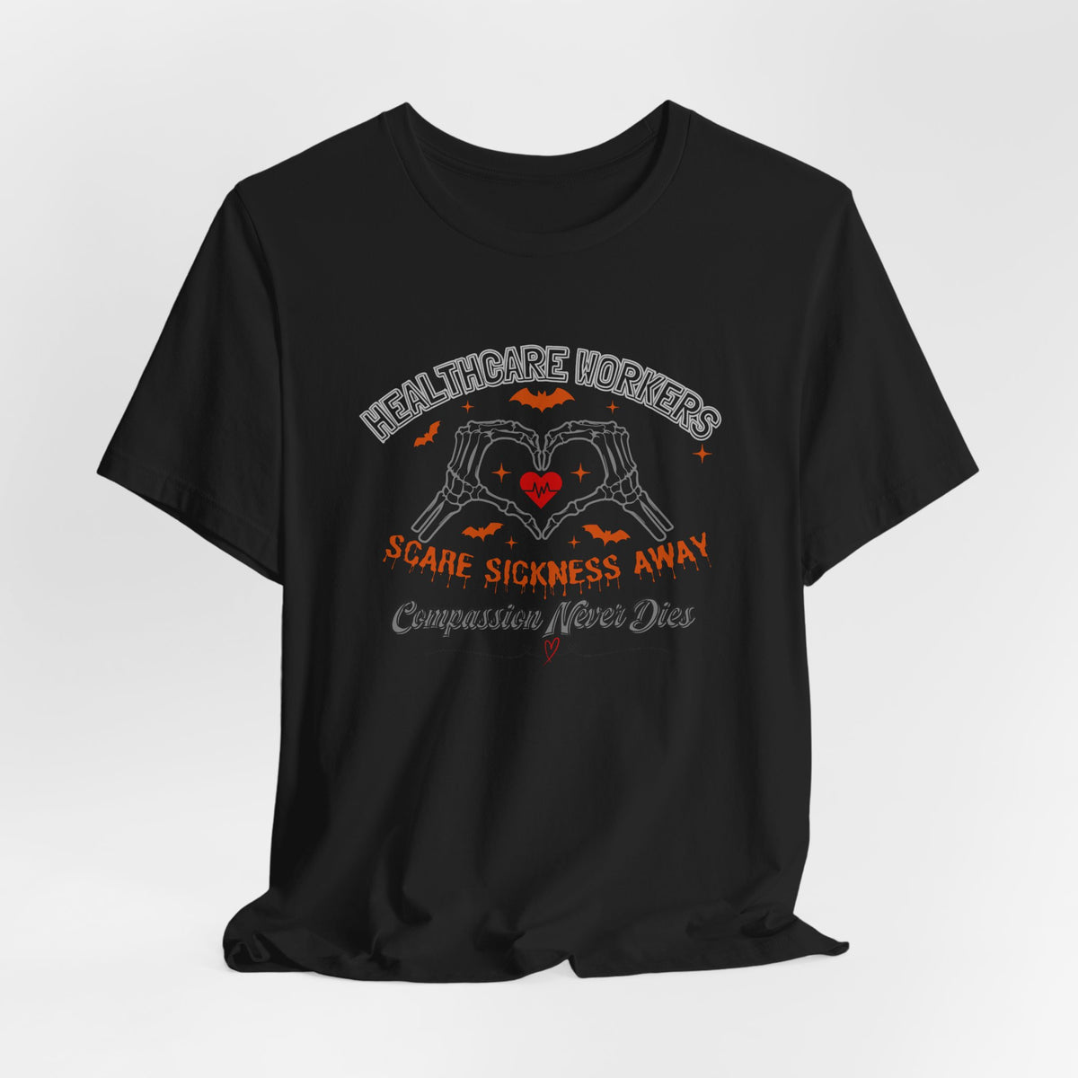 Healthcare Workers Halloween Shirt – Scare Sickness Away Skeleton Hands Tee