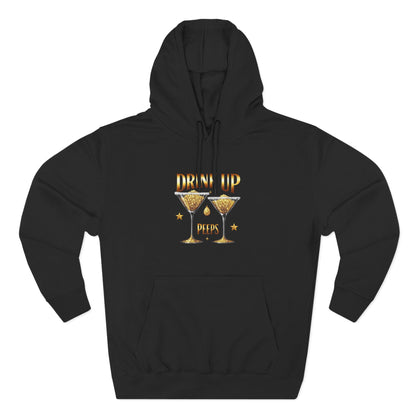 Drink Up Peeps Hoodie — New Years Gold Champagne Sweatshirt