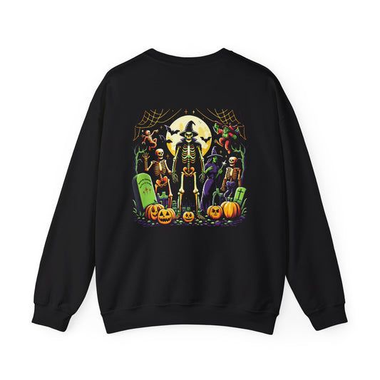 Vintage Halloween Skeleton Sweatshirt, Haunted Carnival Spooky Sweatshirt, Retro Gothic Halloween Graphic Hoodie