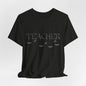 Teacher Halloween Shirt | Spooky Teacher Tee | Witch & Bat Teacher Graphic | Black and Gray Halloween Teacher T-Shirt