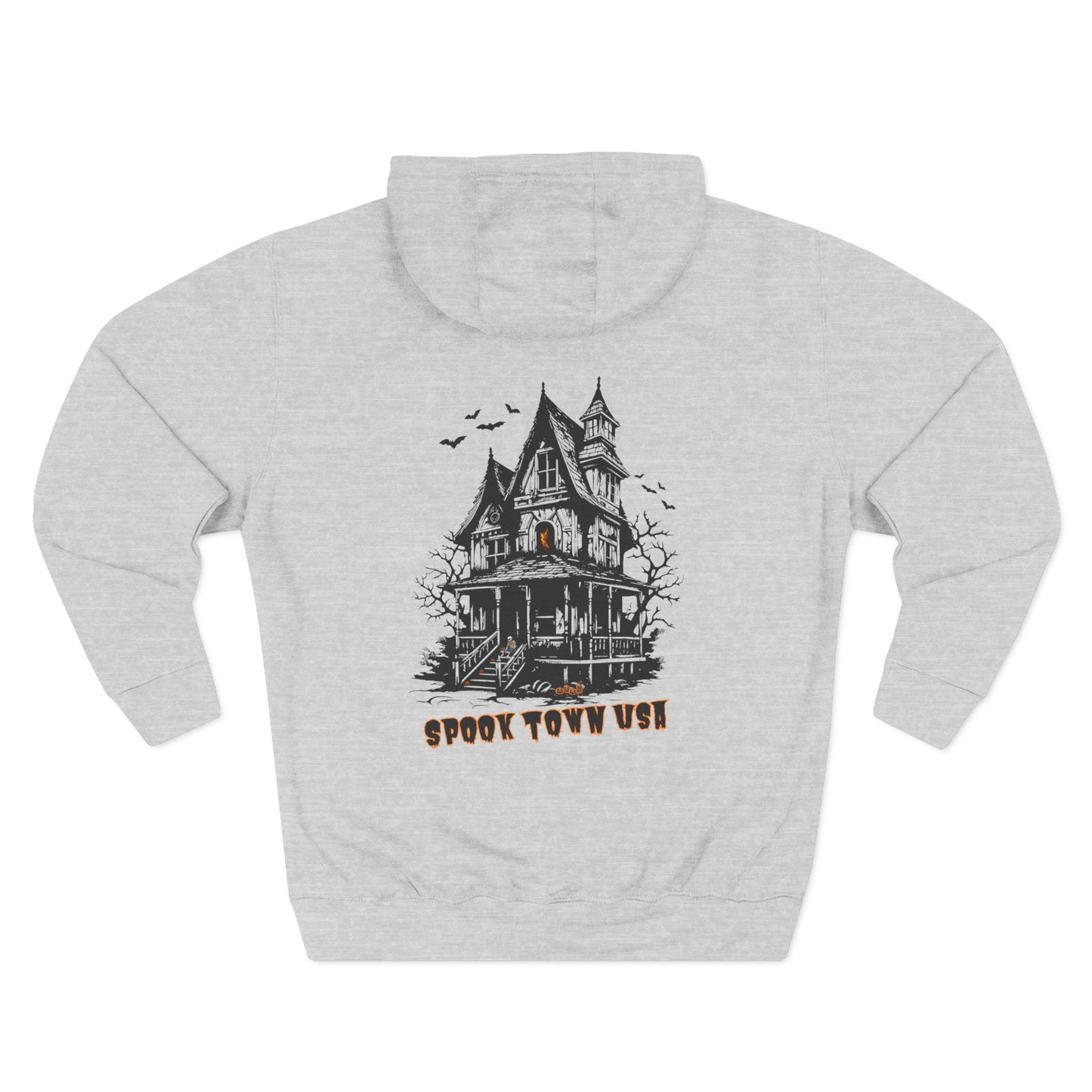 Spook Town USA Halloween Hoodie, Skeleton Back Print Sweatshirt, Spooky Season Graphic Hoodie, Halloween Streetwear