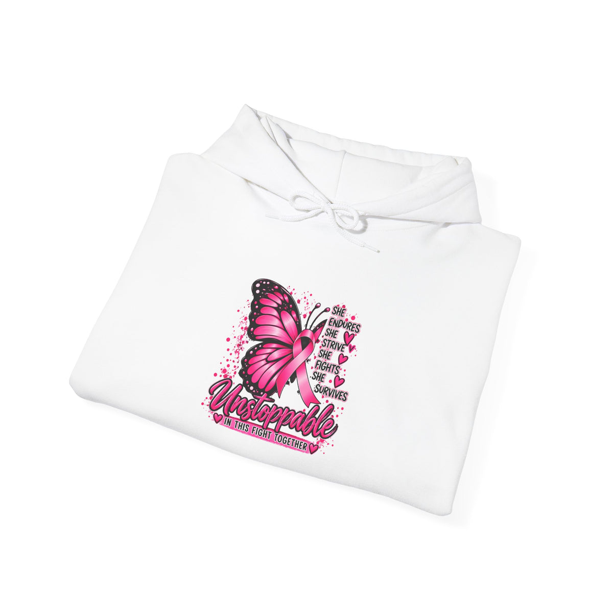 Pink Butterfly 'Be Remarkable' Hoodie - Women's Inspirational Graphic Sweatshirt