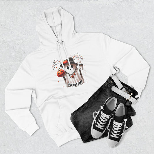 Halloween Ghost Hoodie, Cozy Fleece Sweatshirt for Fall, Pumpkin Design, Spooky Gift, Trick or Treat Apparel