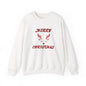 Minimalist Merry Christmas Reindeer Sweatshirt – Simple Red Holiday Crewneck