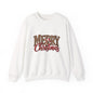 Merry Christmas Leopard Print Sweatshirt | Red Script Holiday Sweater | Trendy Christmas Crewneck | Animal Print Christmas Sweatshirt
