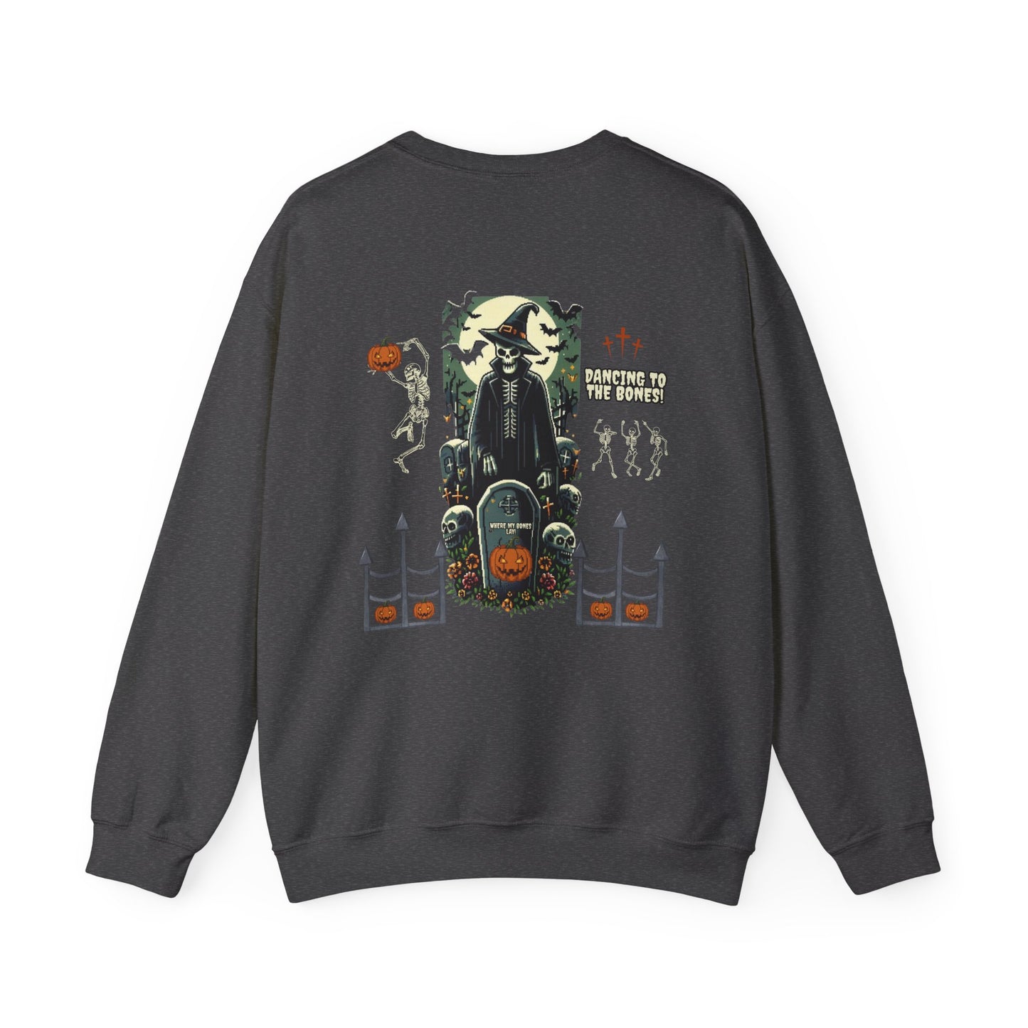Halloween Skeleton Unisex Heavy Blend Crewneck Sweatshirt, Cozy Fall Sweatshirt, Halloween Gift, Unisex Casual Wear, Spooky Style
