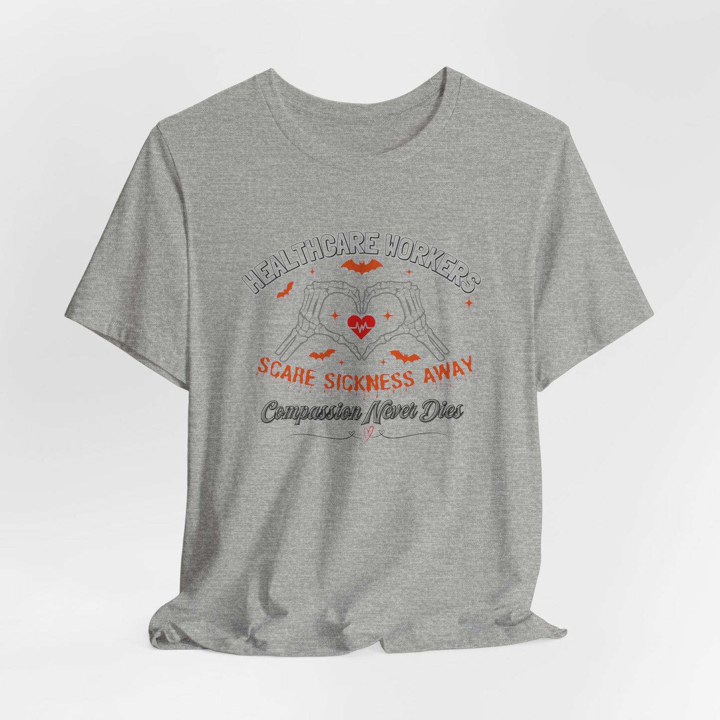 Healthcare Workers Halloween Shirt – Scare Sickness Away Skeleton Hands Tee