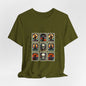 Vintage Halloween Stamp Shirt, Retro Spooky Postage Graphic Tee, Skeleton Raven Pumpkin Halloween T-Shirt