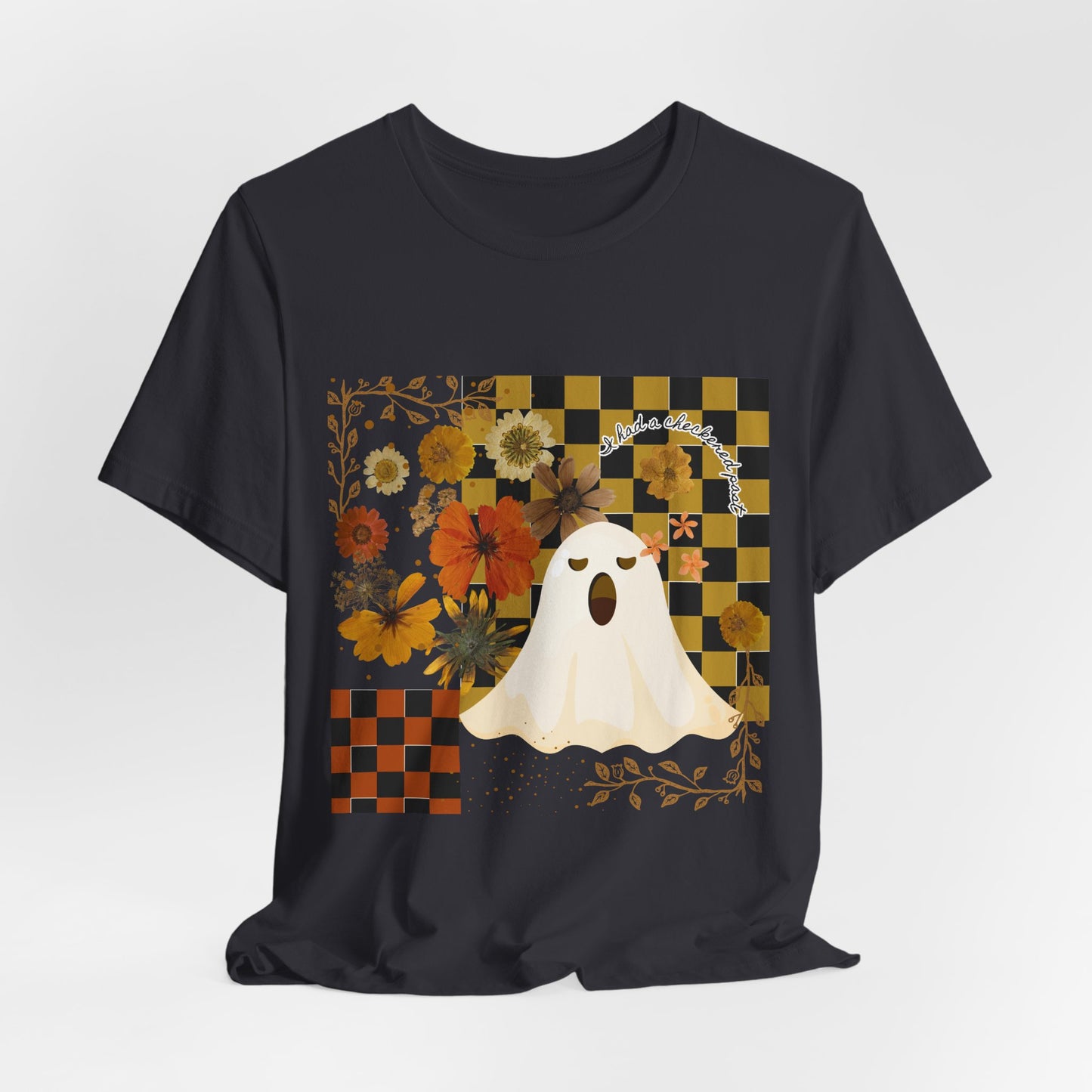 Retro Floral Ghost Halloween Shirt, Spooky Cute Fall Graphic Tee, Unisex Halloween T-Shirt